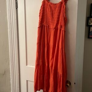 Orange Sleeveless Women's Dress